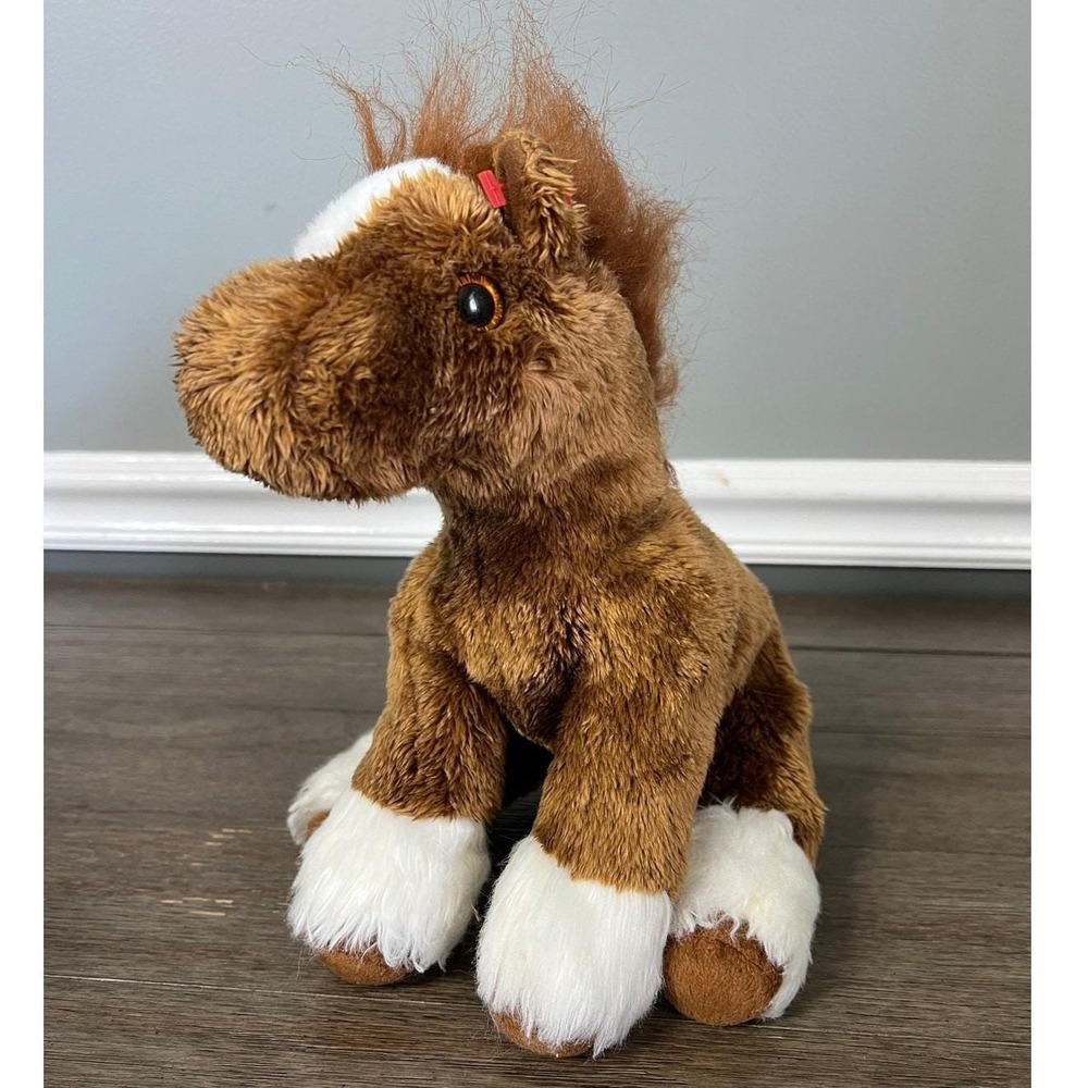 Ty Beanie Buddies Oats the Horse Brown White Plush Stuffed Animal 2002